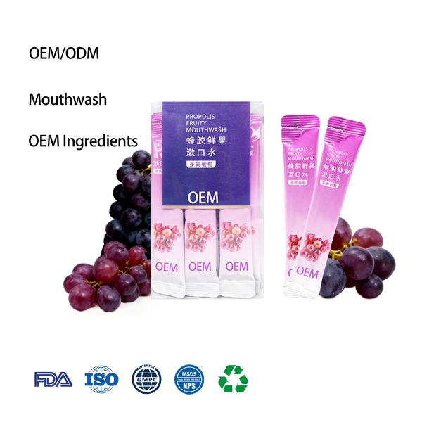 Factory Custom Grape Flavored Mouthwash Fruit Flavored Probiotic Mouthwash Portable Disposable Mouthwash for Outdoor Travel