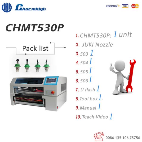 CHMT530P SMT Pick and Place Machine with Feeder , Surface Mount Technology