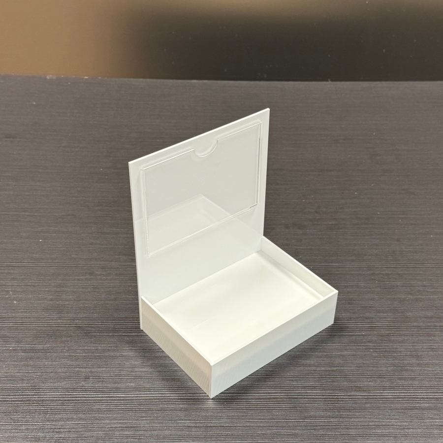 White Acrylic Lipstick Display Stand With A6 Promotional Poster Holder