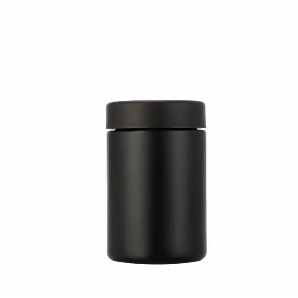 2oz 3oz Matte Black Uv Black Dry Flower Frosted Glass Jar Custom Logo Smell Proof Child Proof Safety Lock Lid
