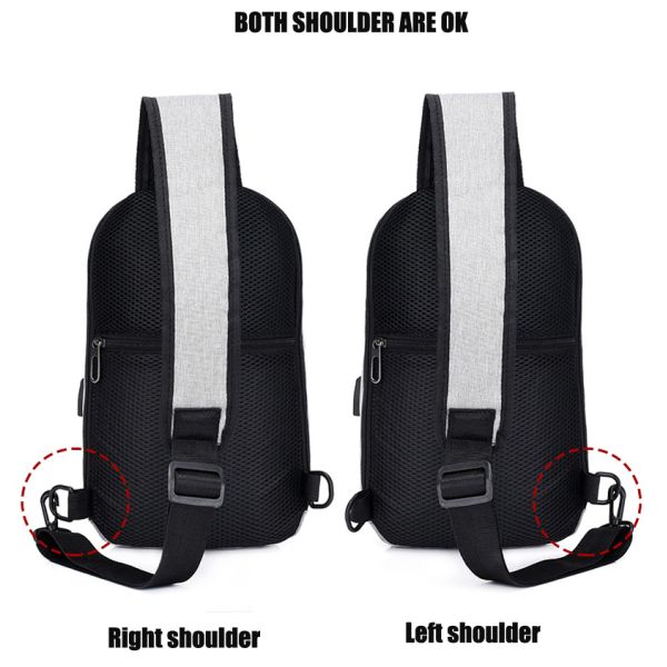 4.2L Black Nylon Sling Bag ODM Sling Chest Crossbody Bag Multifunction Waterproof
