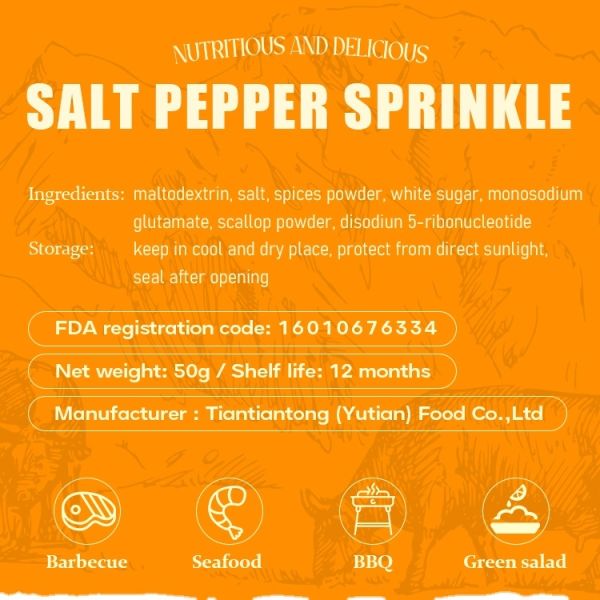 McSino Dried Chinese Ground Salt Pepper Blended Seasoning Mix Powder for Cooking & Sprinkling