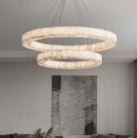 Éclairage à l' anneau unique européen moderne à LED naturel blanc Lustre d' alabaster pour salon salle à manger