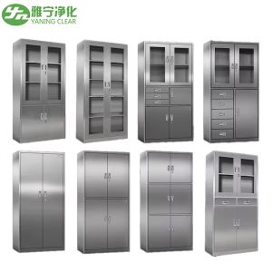 Stainless Steel 304 Medical Cabinet with Embedded Toughened Glass Window and Dampproof Design for Healthcare Facilities