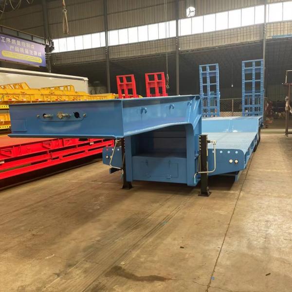 3 Axles Heavy Duty Boy Gooseneck Low Bed Flated Lowbed Semi Trailer with Jost Kingpin