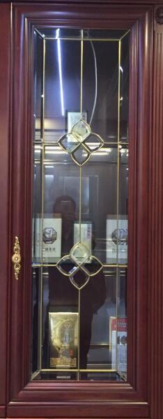 cabinet door decorative  glass with clear bevel
