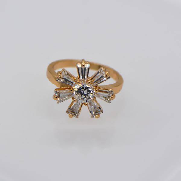 New trendy AAA+ Swiss Cubic Luxury Zircon crystal ring 18k gold plating jewelry gift
