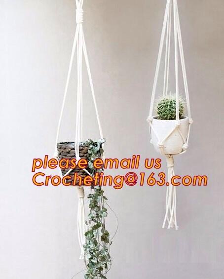 Wholesale Promotional Garden 4 sets Plant Hanger Macrame Jute 4 Legs 48 Inch with Beads, Best Recommended