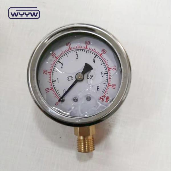 EN837-1 Glicerina 63mm 1psi 0- 600 Psi Npt 1/4 Medidor de pressão cheio de óleo