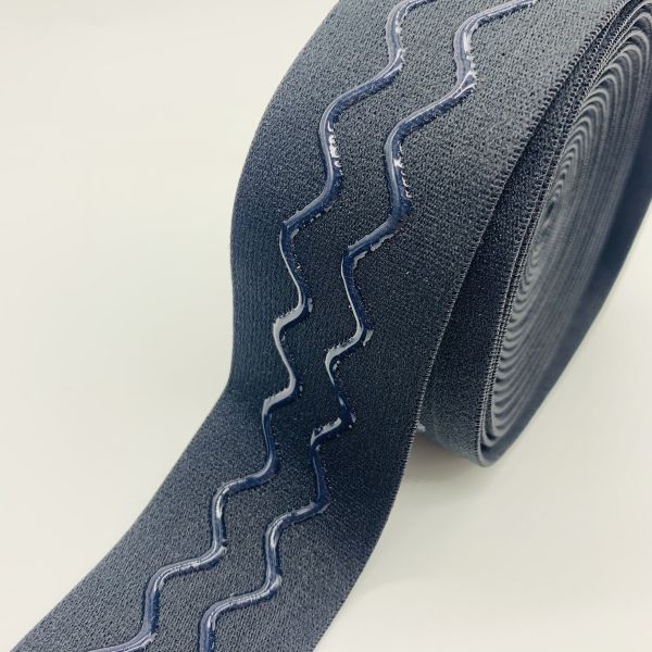 Custom Waterproof Eco-Friendly Nylon Coated Anti Slip Band Silicone Elastic Gripper Webbing Tape for Swimming Cloth