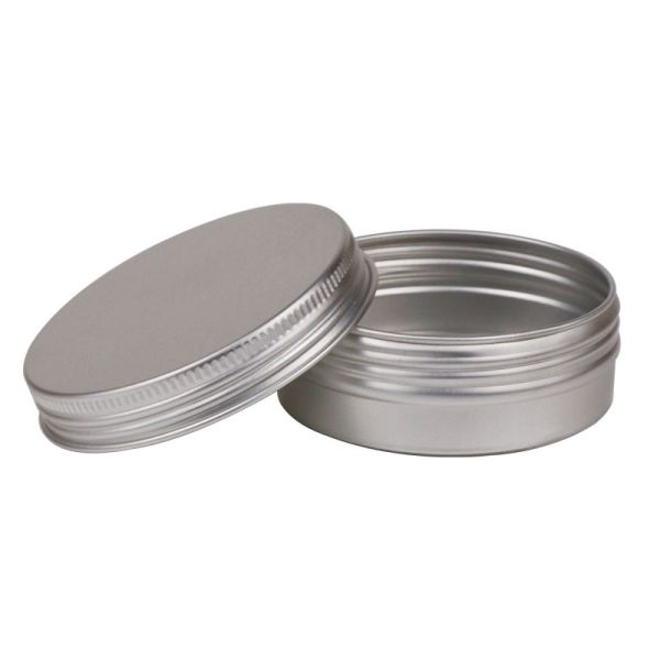 Natural Color Aluminium Cosmetic Tins 80g 2.8 OZ Cosmetic Jars With Lids