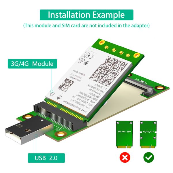 Мини PCI-E на USB адаптер с слотом SIM-карты для быстрой передачи данных