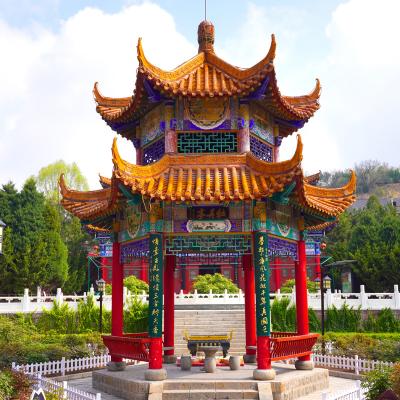 Antique Hexagon Wooden Garden Gazebo Outdoor 2.5 M Chinese Pavilion
