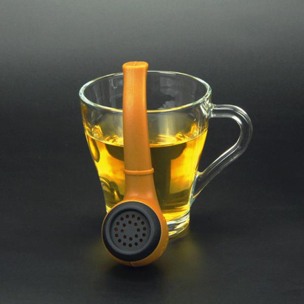 2018 New Promotional Gift Fancy Funny Unique Silicone Tobacco Pipe Shape Green Coffee Tea Bag Tea Infuser