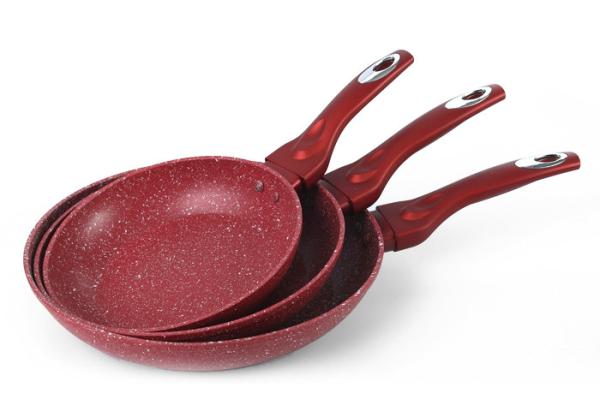 32cm Marble Coating Red PROA Free Frying Pan Set With Lids