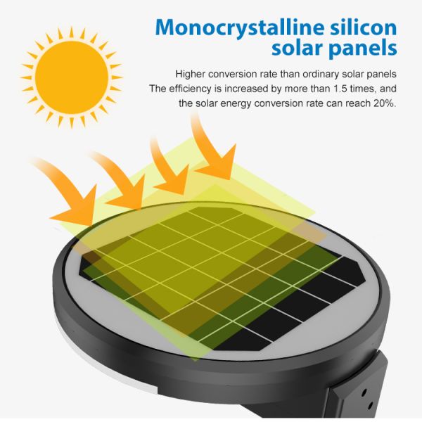 Appliques solaires de jardin Projecteur paysager IP65 Étanche en aluminium Temps de charge de 3 à 5 heures