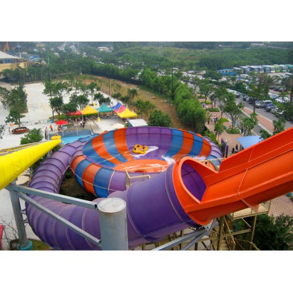 Bowl Fiberglass Water Slide Kids Water Park Equipment 12 - 18M Platform Height