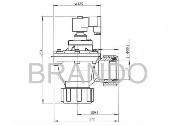 BGD45 1.5 Inch Pneumatic Pulse Valve , Threaded Ports Pneumatic Diaphragm Valve