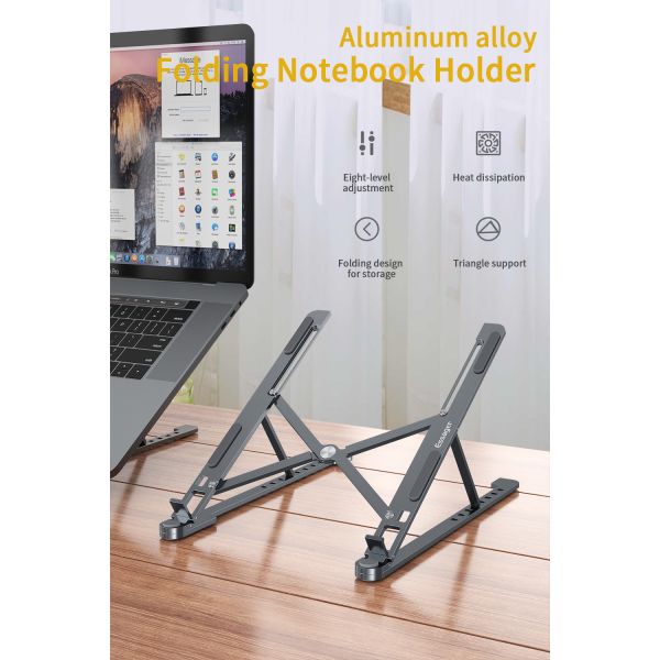 Estante de ordenador portátil de aluminio ajustable Plegable a prueba de agua en la oficina Viaje a casa