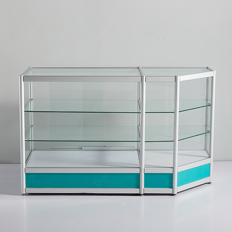 Blue Pharmacy Display Shelves , Multi Layer Pharmacy Cabinet Design With Lock