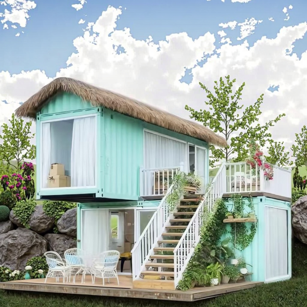 Modified Shipping Container House Wooden Steel Sandwich Panel Material for Office School Hotel Living Room Bedroom Use