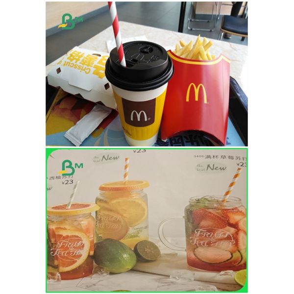 Moisture Proof Straw Wrapping Paper Roll Biodegradable For Making Beverage Straw