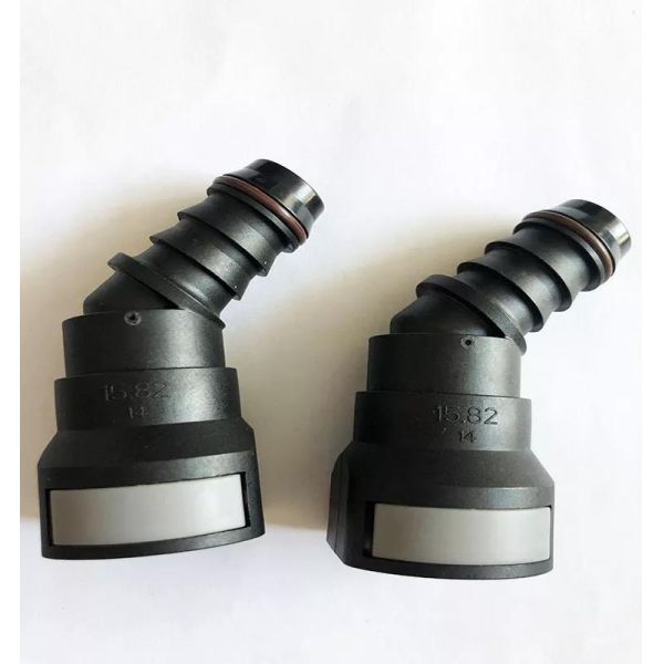 Conectores rápidos plásticos líquidos del combustible de EPDM 15.82m m 45 grados
