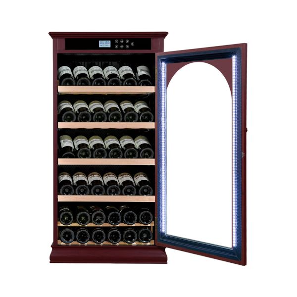 Smart Digital Temperature Control Wooden Wine Cooler Cabinet with 6 Shelves and Premium Wood Construction