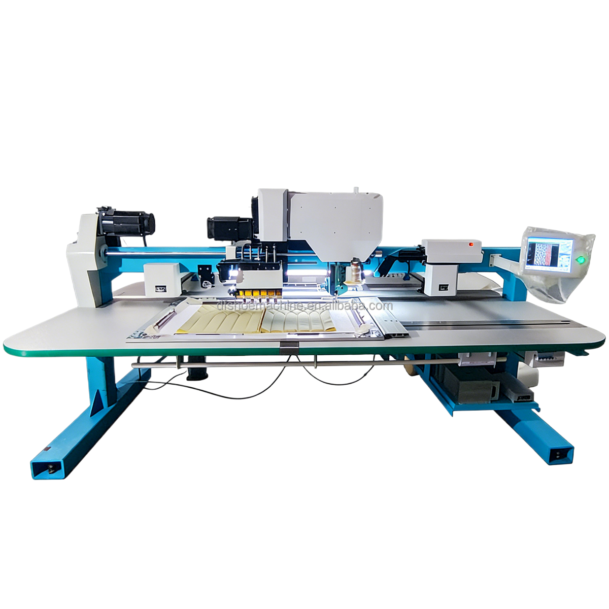 Automatic Leather Sponge Sewing and Perforation Combine Machine for Car Seat Cushion Sofa Pillow