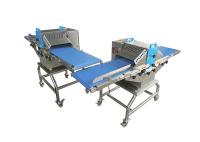 300mm In-Feed Commercial Pork Belly Meat Strips And Cube Cutting Machine 500KG/H