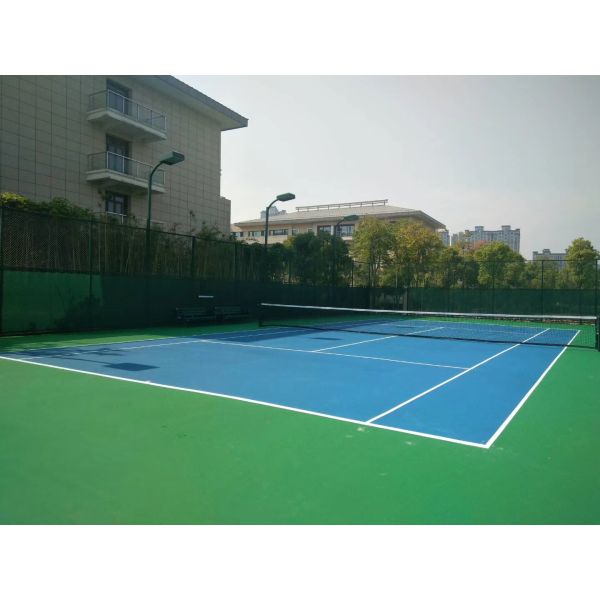 Silicon Polyurethane Tennis Court Flooring ISO9001 Anti Slide