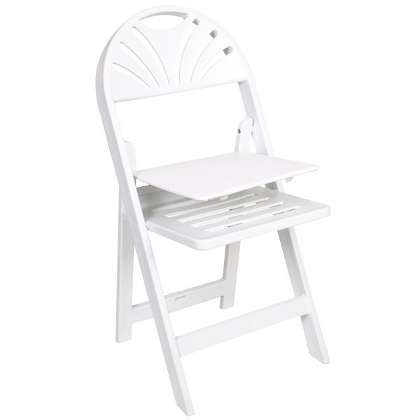 Foldable White Resin Metal Plastic Garden Chair for Event and Weddings Rental at Hotel