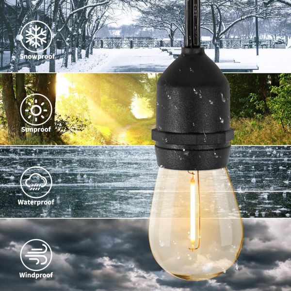 Солнечная электрическая лампочка S14 шнурует светлые электрические лампочки патио 34Ft безосколочные