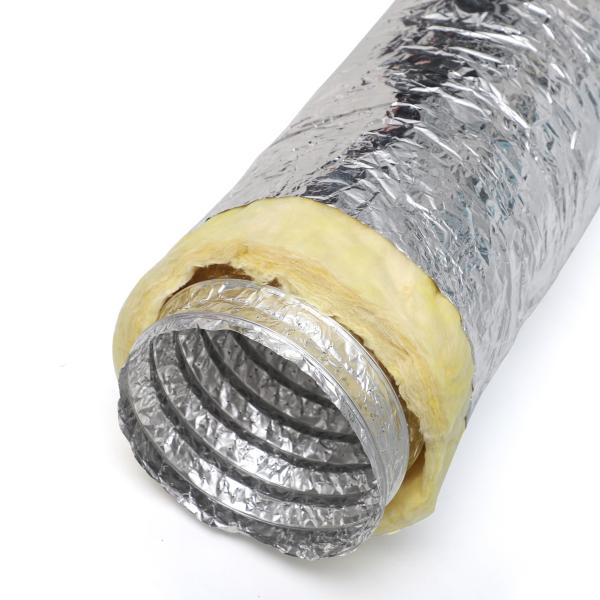 Thermal Insulation Aluminum Foil And Fiberglass Insulated Flexible Duct 4 24 Diameter
