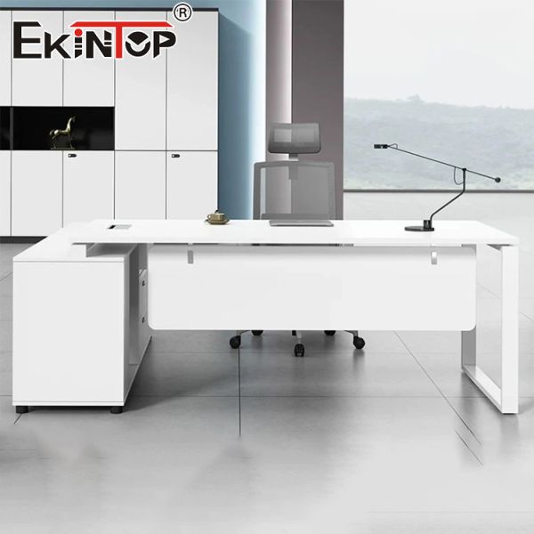 Деревянный белый офисный стол в коммерческом стиле