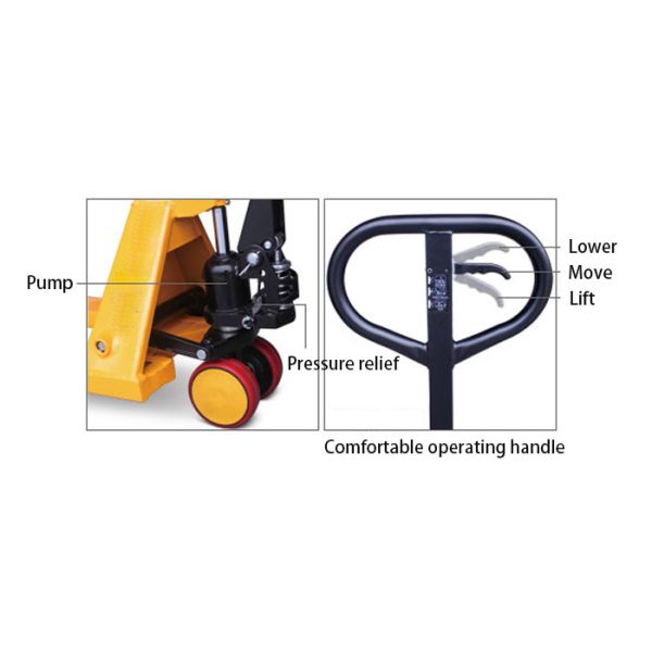 Portable Mini Hand Pallet Truck Light Service Weight 35kg Yellow Color