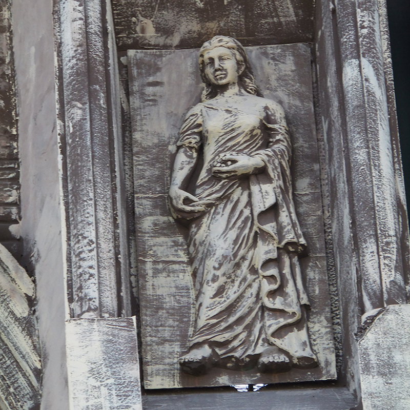Gothic Female Saint sandstone statue Vertical Wall Relief Panel