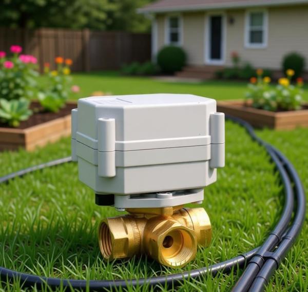 Etrany 3/8'' 3-Way Electric Flow Control Brass Ball Valve Water IP67 Protection 9-24VAC/DC 110-230VAC Auto Return Failsafe