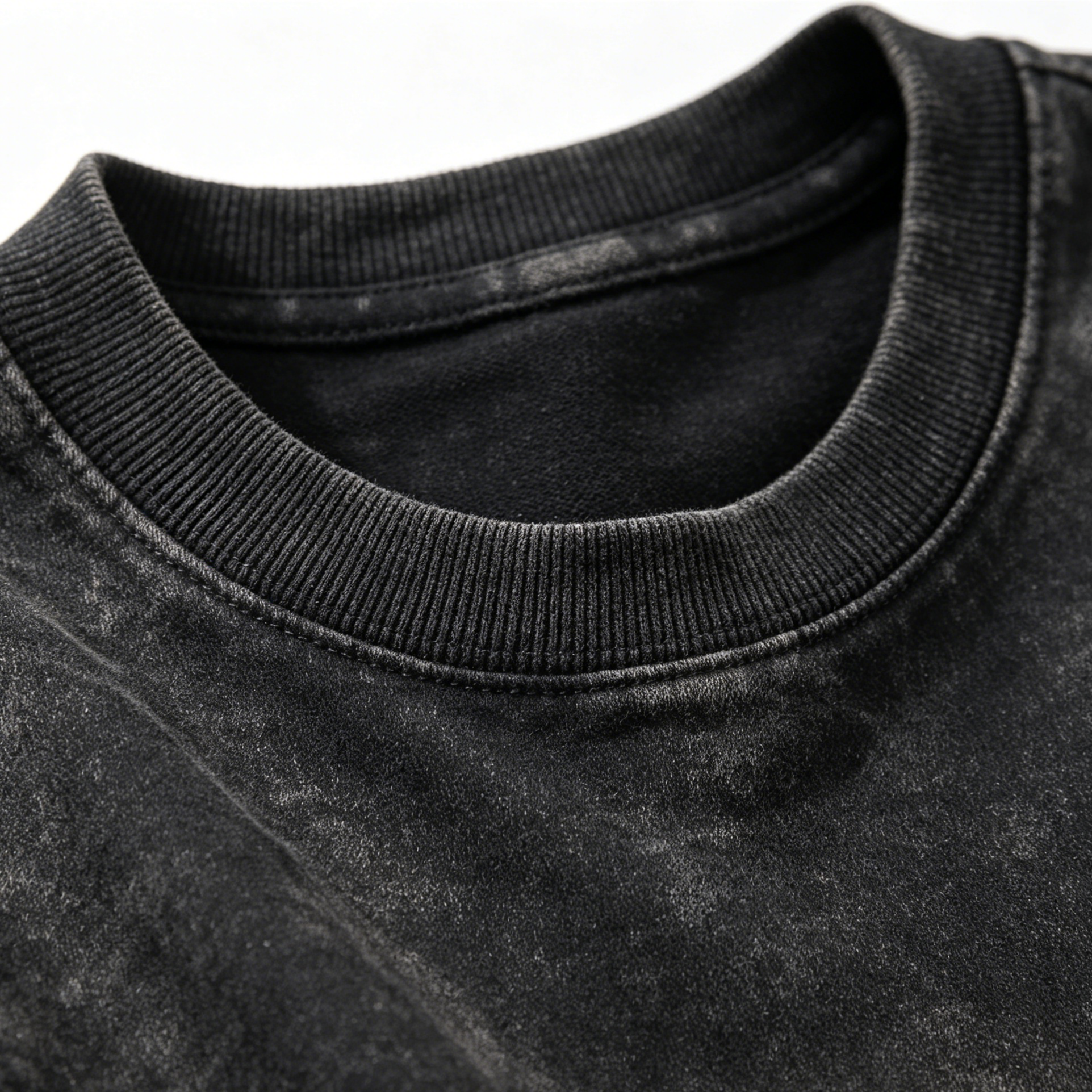 Gradient Stone Wash French Terry Crewneck Sweatshirt, Oversize Drop Shoulder Pullover For Men