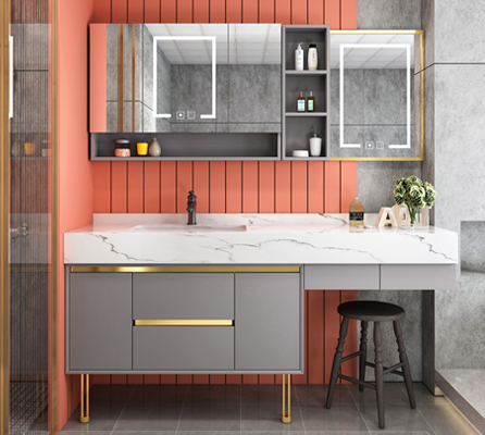 Modern Bathroom Vanity Sink Cabinet Solid Wood Furniture Double Cabinet