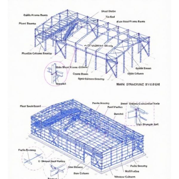 Pre Engineering Prefab Building Workshop Building Warehouse Building Light Industrial Design Workshop Steel Structure