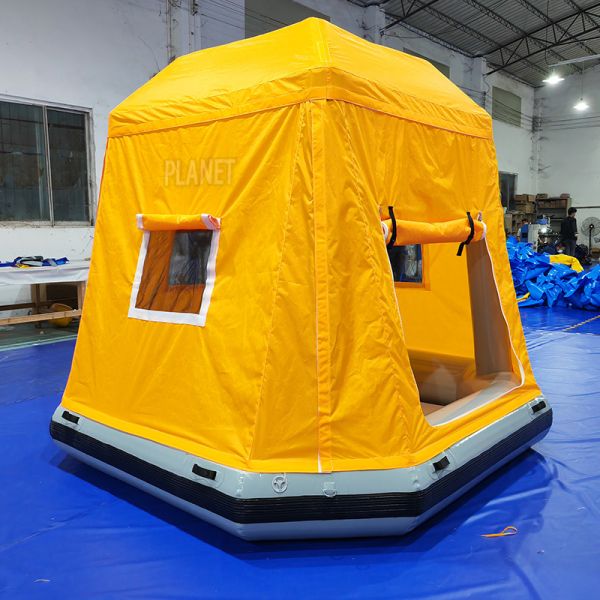 Quente Verão Inflável Água Tenda Flutuante PVC Camping Shoal Balsa Barco Tenda
