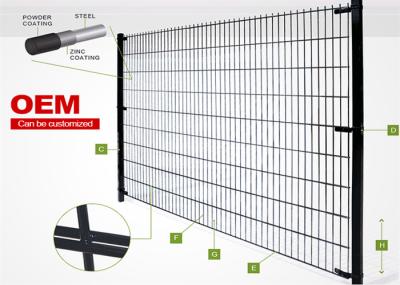 Double Loop Wire Fencing 6/5/6mm Low Carbon Steel 50x200mm Mesh