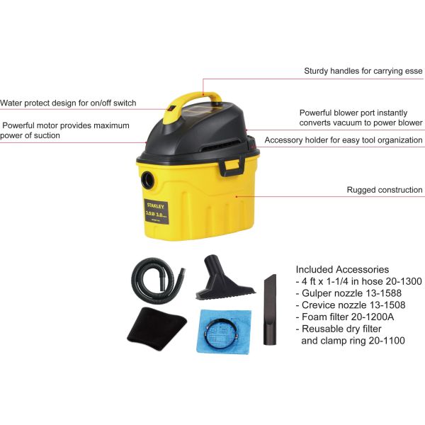 Lightweight Commercial Wet Dry Vacuum Cleaner Single Stage For Workshop
