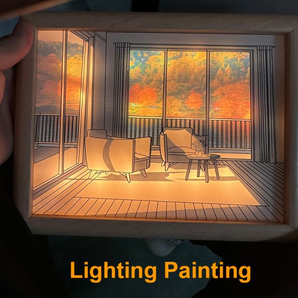 Ins Style As Gift Bedside Night Lights Dimmable LED Desk Decorative Light Painting For House Home