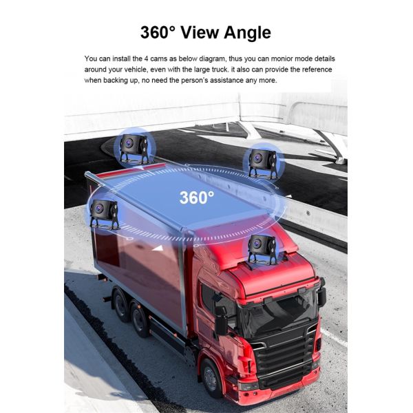 10inch Truck Dashboard Mounted Dash Cam 128G Automotive DVR Camera System 9V-36V