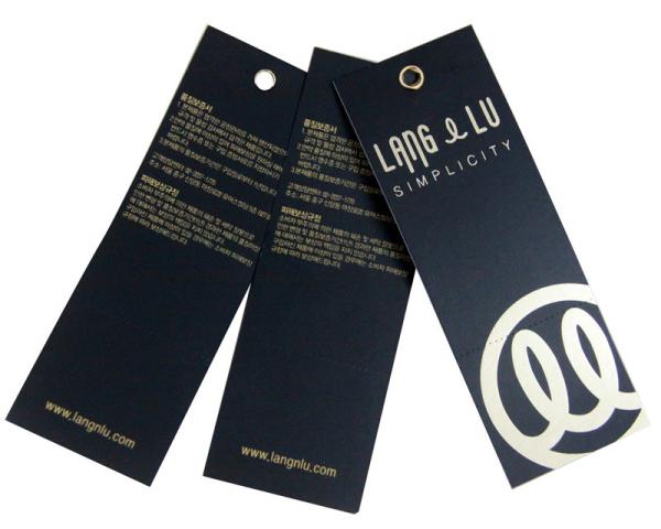 Gold Eyelet 400g Artpaper Gold Logo Clothing Hangtags For Lady Garments Matt Coat