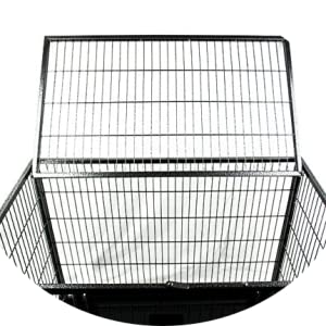 Large Dogs Heavy Duty Metal Kennel and Crate with Four Wheels in Solid Black