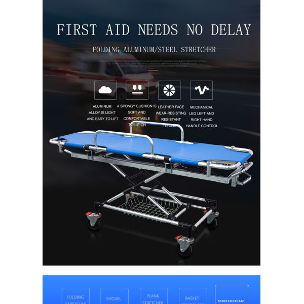 Medical Care Evacuation Stretcher Blue With Sturdy Construction