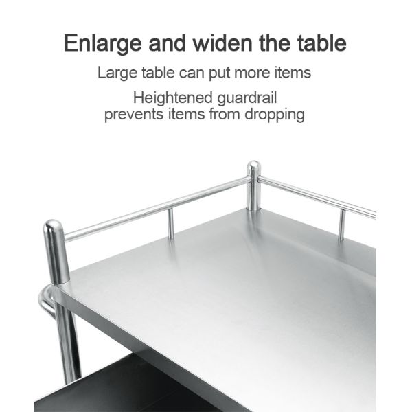 Trolley de instrumentos médicos de acero inoxidable de 3 capas para hospitales